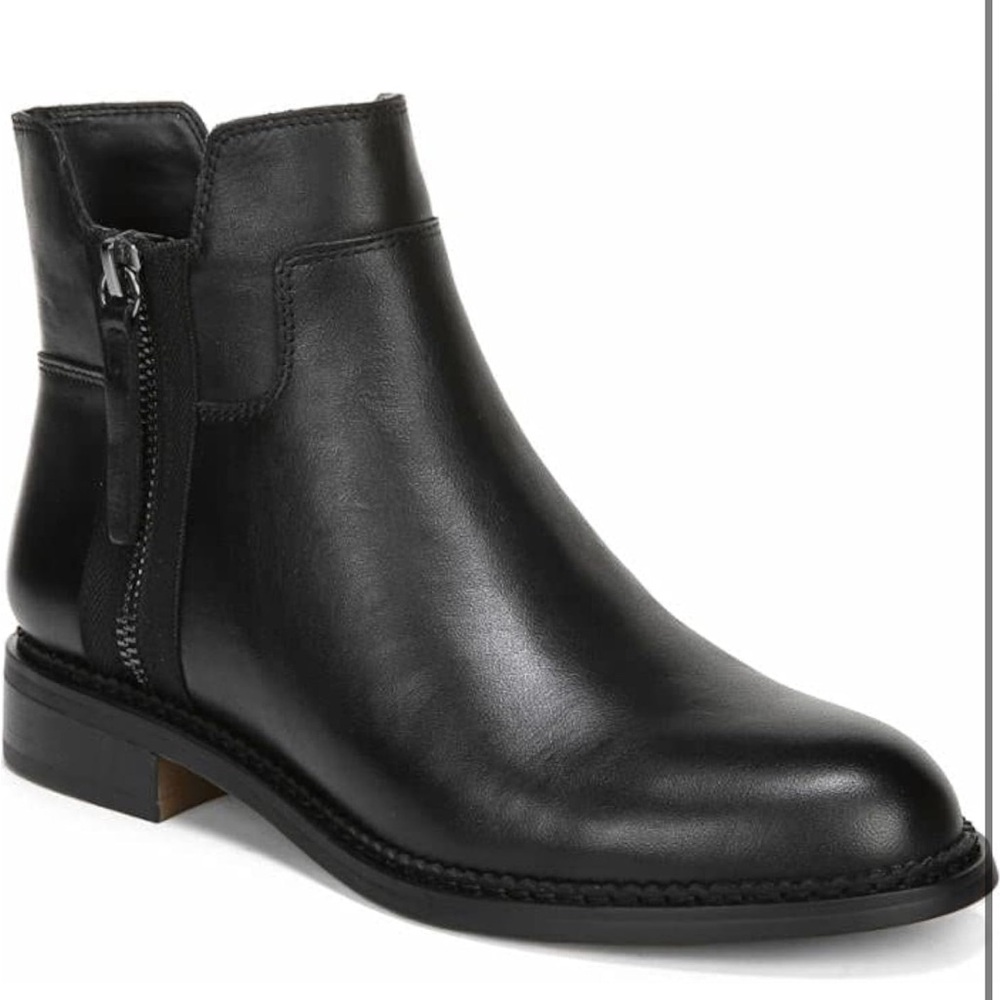 Franco Sarto Hanford Black Leather ankle Booty 6